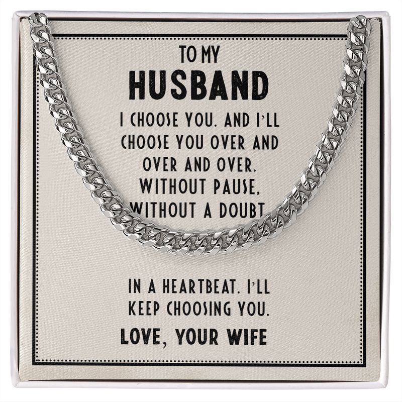 To My Husband Cuban Link Chain