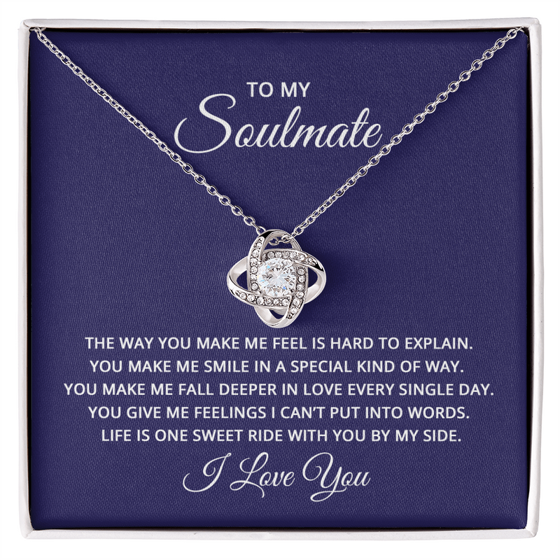 To My Soulmate Love Knot Necklace